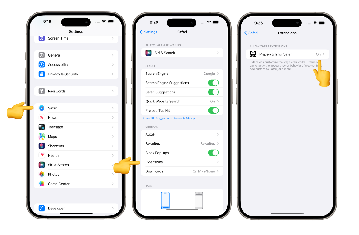 Enable Extension iOS