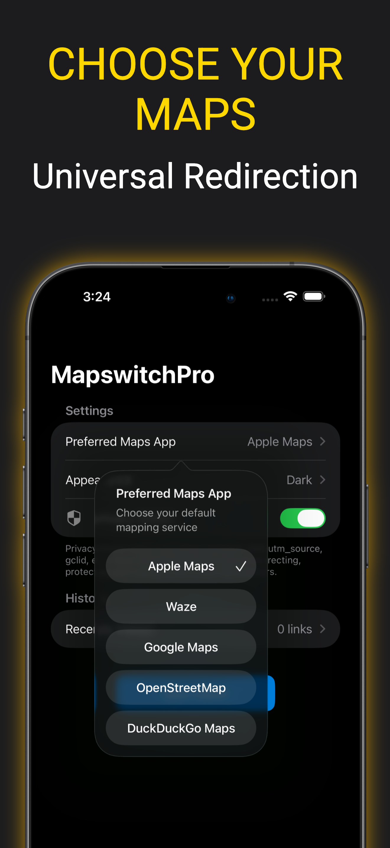 MapswitchPro on iPhone